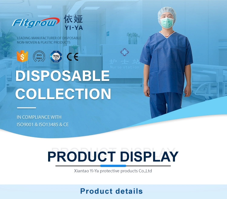 Nonwoven Disposable Medical Use V-Style Nurse Cloth Scrub Suits